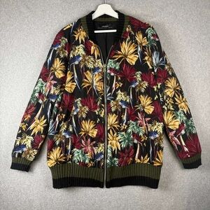 Zara Multicolor Floral Bomber Jacket Size M